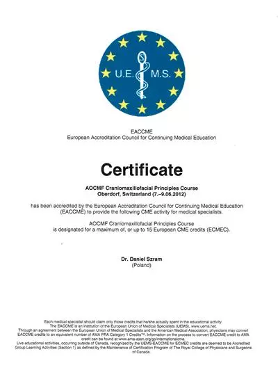 EACCME Certificate